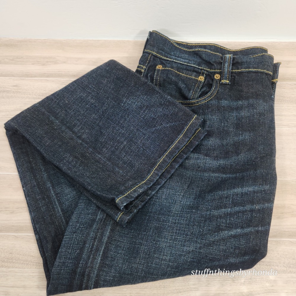 LEVI'S 511 Dark Wash Skinny Jeans Men's W36/L30 Slim Fit Zip Fly Faded Whiskers